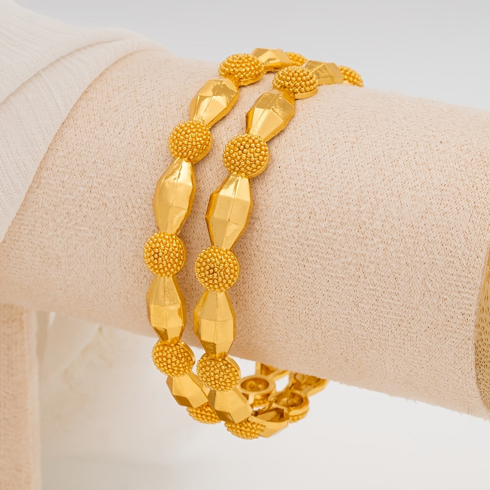 Set of 4 Dubai-Inspired Alloy Bangles for Women Ethnic Bridal Jewelry and Festive Occasions