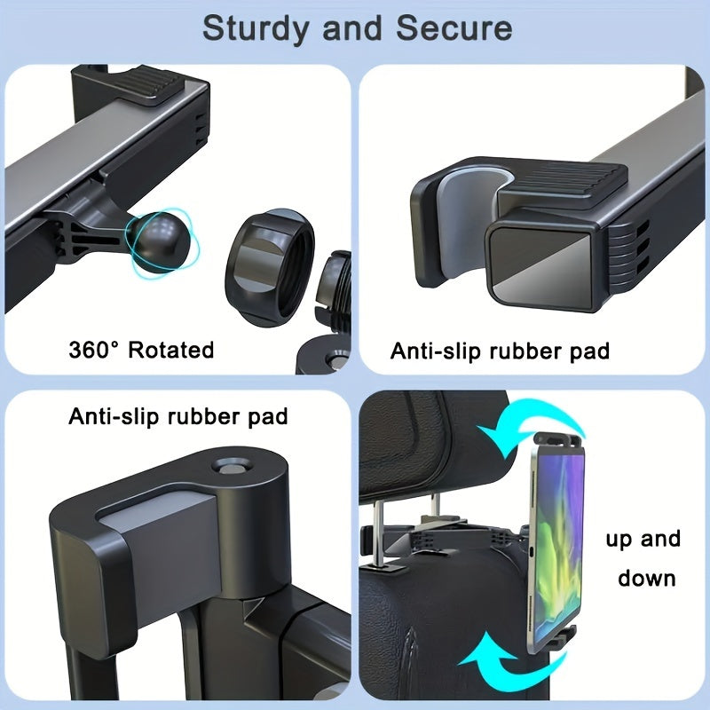 Universal 360° Rotating Retractable Car Rear Seat Tablet Holder Multi-Functional