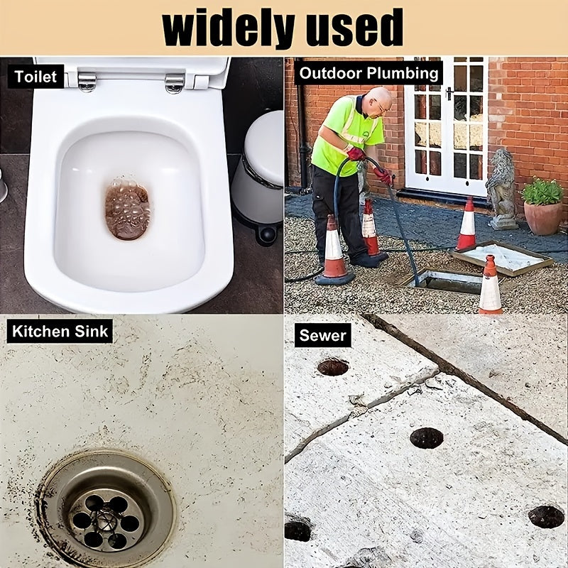 5pc Stainless Steel Sewer Jetter Nozzles with Multiple Jetting Options and Quick Connector