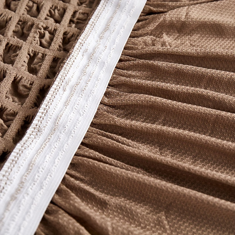 Beige Elastic Sofa Cover Fits All Sizes Machine Washable Living Room