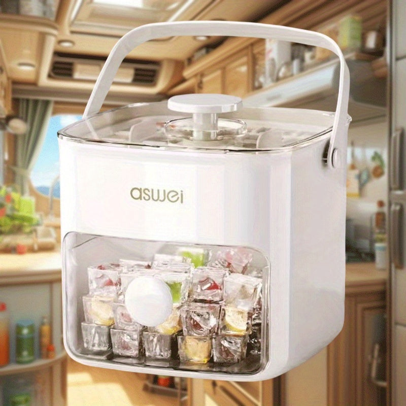 Large Capacity Dual-Layer Ice Maker with 48 Cubes and Safety Lid