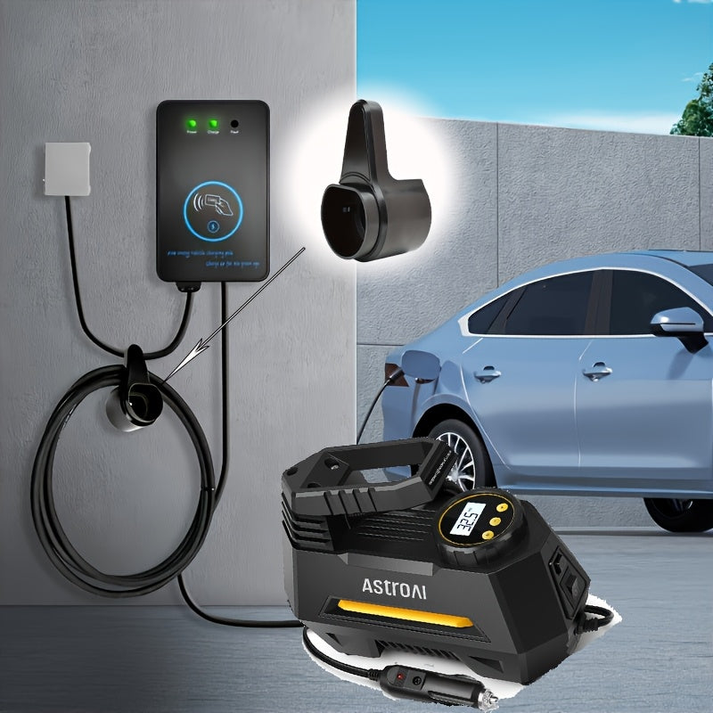 Wall-Mounted EV Charger Organizer with Type 2 Ports Dustproof Cable Management