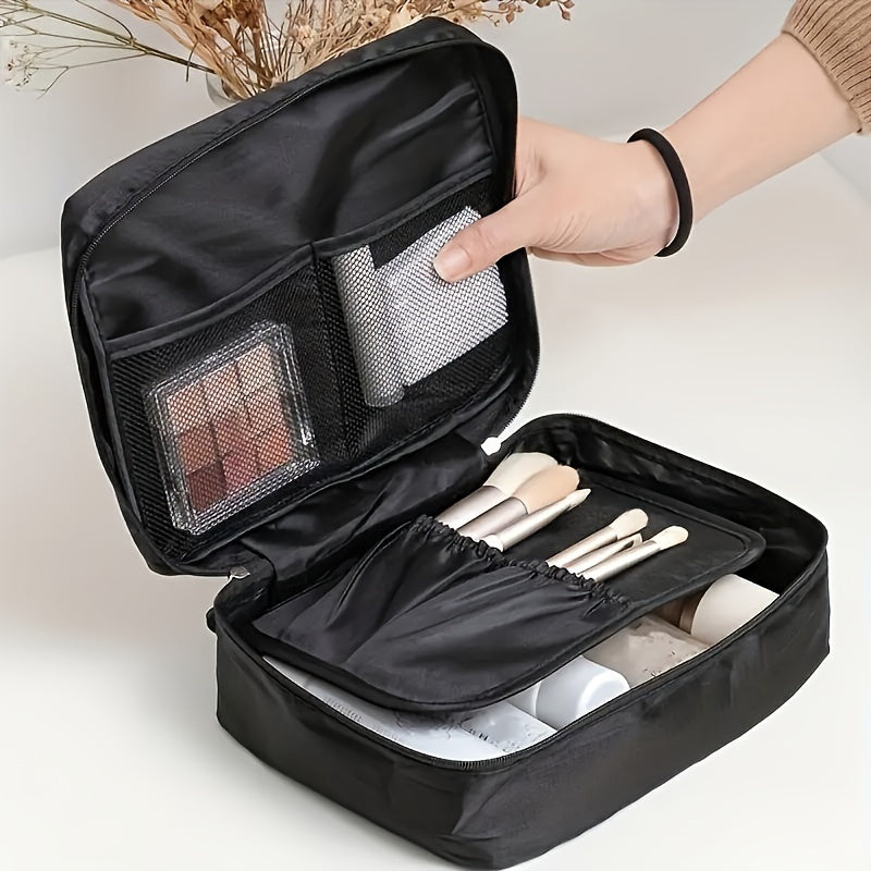 Nylon Cosmetic Bag with Multiple Compartments Travel and Storage Organizer