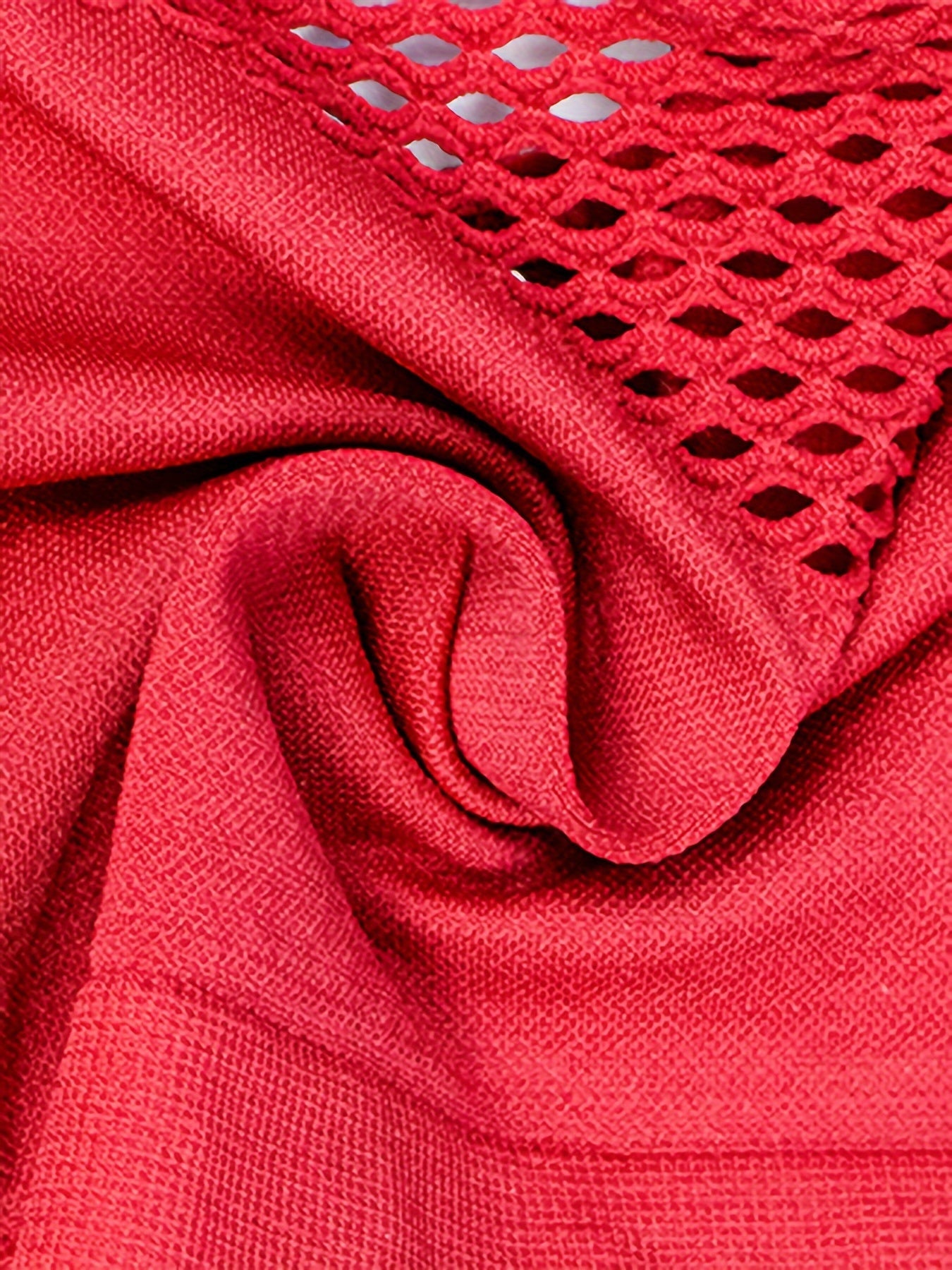 Women Boho Style Solid Color Hollow Out Knit Bralette Medium Support Wireless