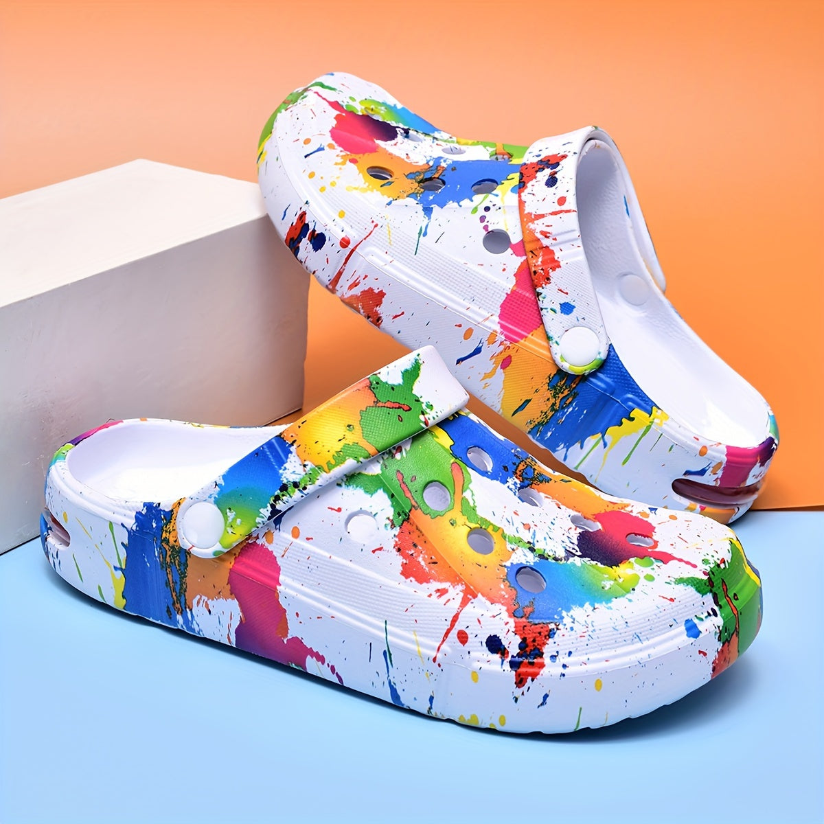 Unisex Summer EVA Slides with Random Print and Thick Sole for Casual Outdoor Use