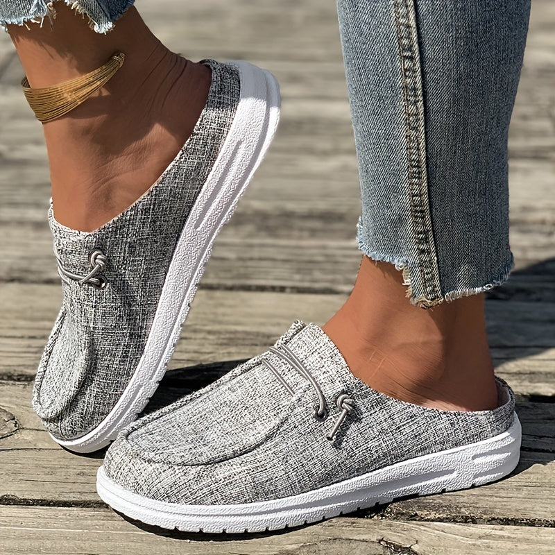 Women's Casual Canvas Mule Sneakers Slip-On Lightweight Outdoor Shoes