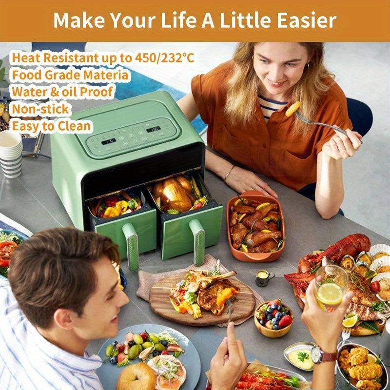 Air Fryer Accessories Set for Square Design, Easy Cleaning and Residue Removal