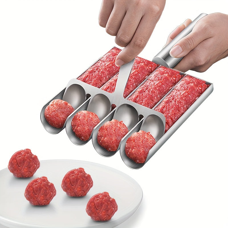 Stainless Steel Meatball Maker 4-in-1 Kitchen Tool for Quick and Easy Shaping