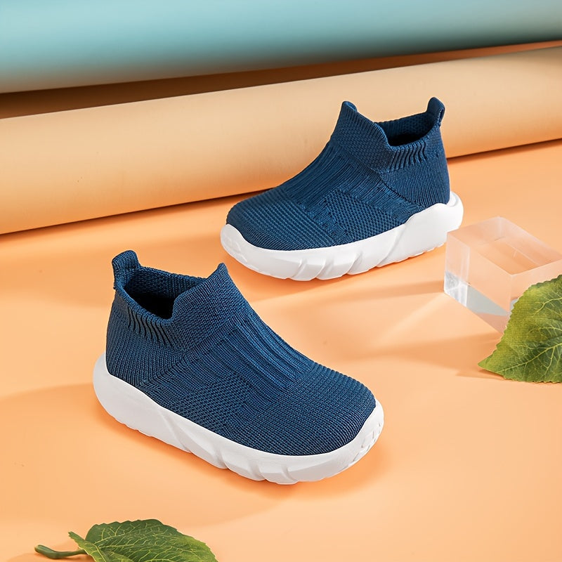 Boys Girls Kids Slip-On Shoes Breathable Solid Fabric Non-Slip Outdoor Casual