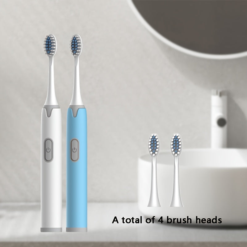 Set de cepillos de dientes eléctricos para parejas, cabezal ultramicro suave, IPX7, alimentado por batería