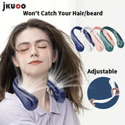 Rechargeable Neck Fan with 5-Speed Adjustable Cooling Silicone Handle for Travel Workout and Home