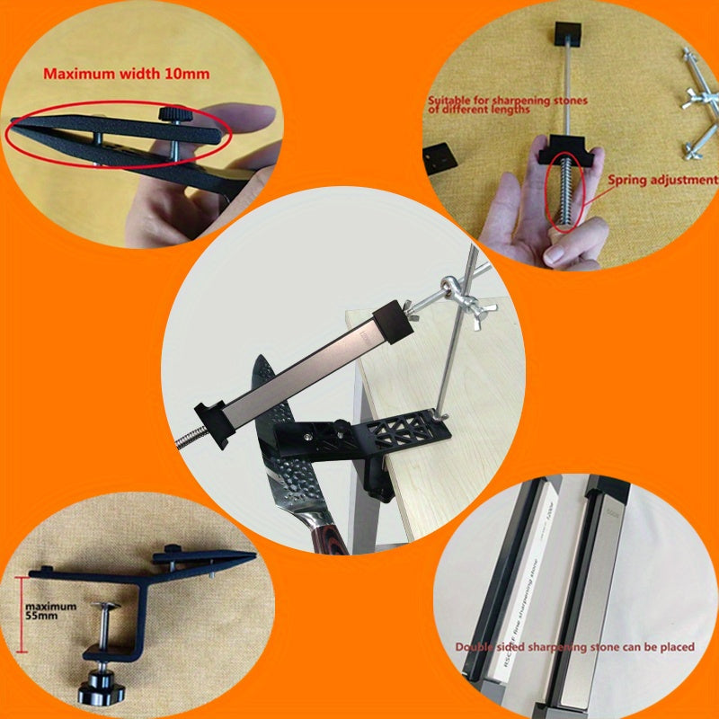 Afilador de ángulo fijo para cuchillos y tijeras Dispositivo de afilado manual Construcción metálica