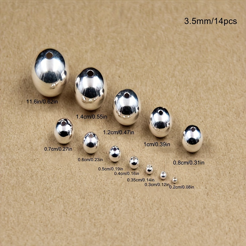 925 Sterling Silver Spacer Beads for Jewelry Making, Round, 10-40 Pieces