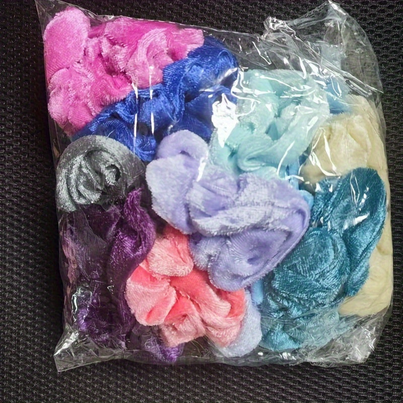 Soft Velvet Hair Ties Set of 20 Solid Color Ponytail Holders for Women Girls