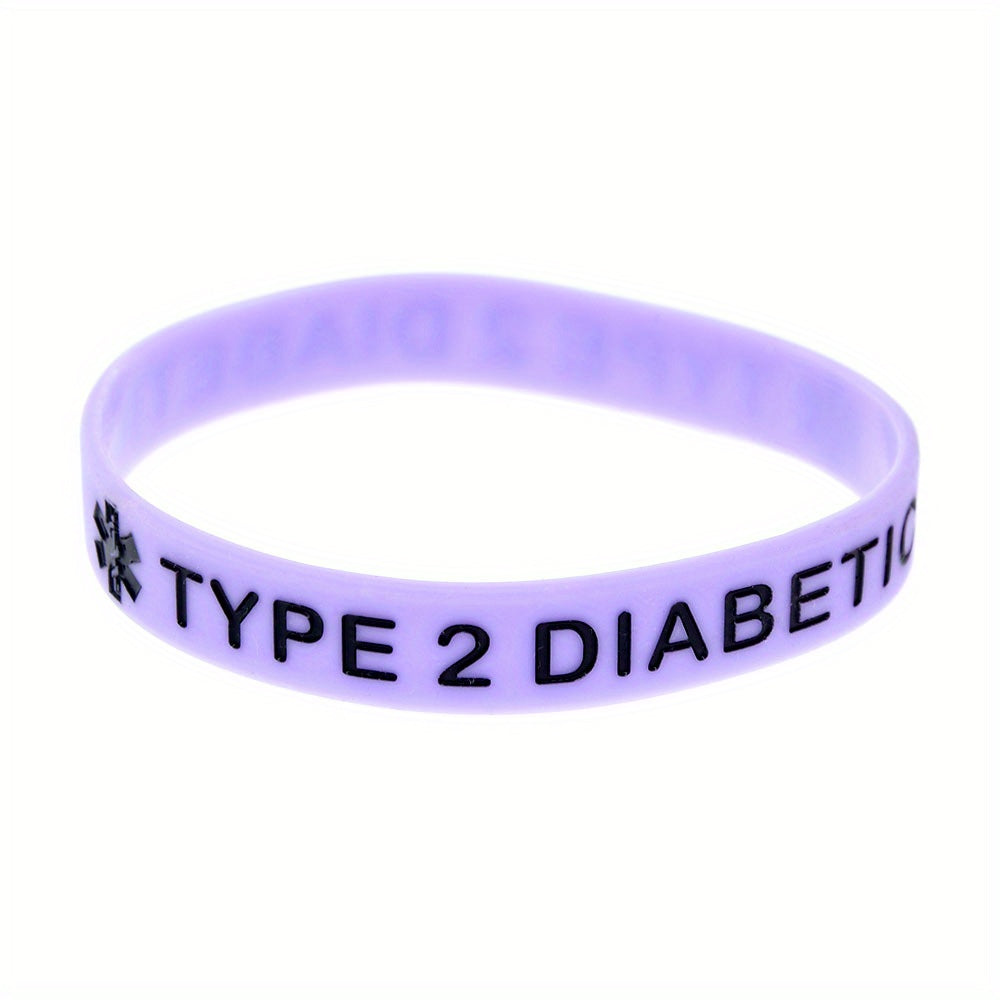 Unisex Silicone Diabetes Medical Alert Ring and Wristband Set