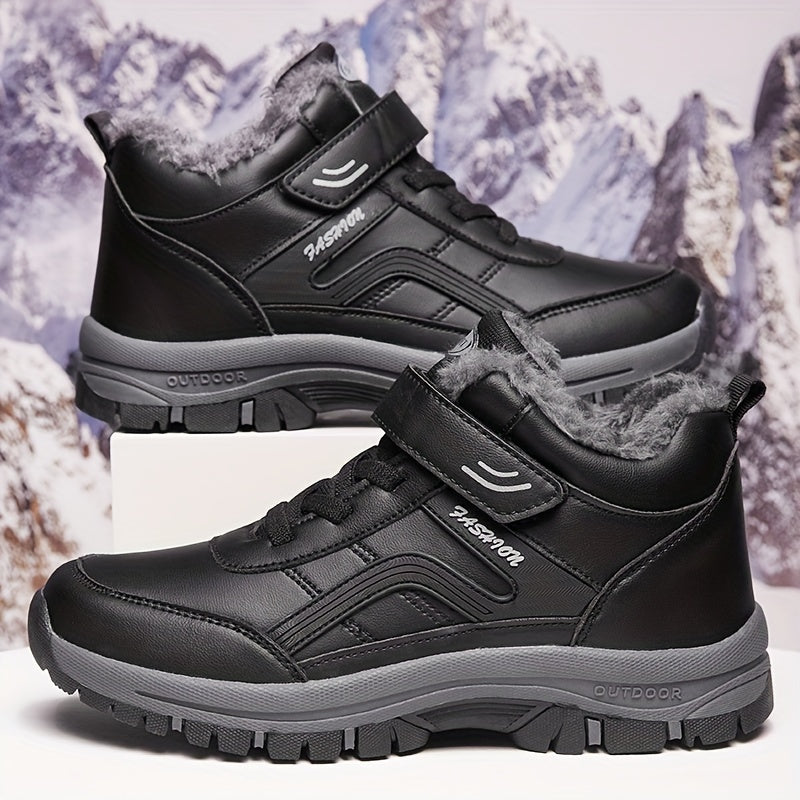 Men's Non-Slip Snow Boots with Fleece Lining for Winter Hiking Outdoor Activities