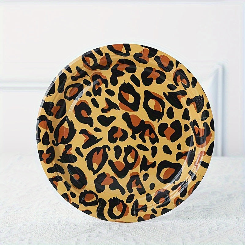 Set of 10 Colorful Animal and Plant Pattern Paper Plates 7 Inch for Parties and Picnics