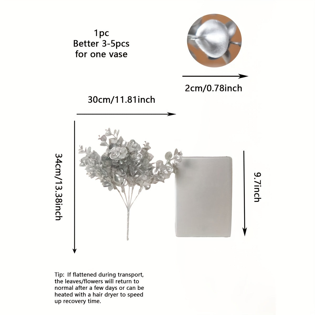 Planta artificial de 5 púas hoja de dinero para decoración del hogar ramos de boda arreglos navideños planta en maceta pequeña 13.38 pulgadas