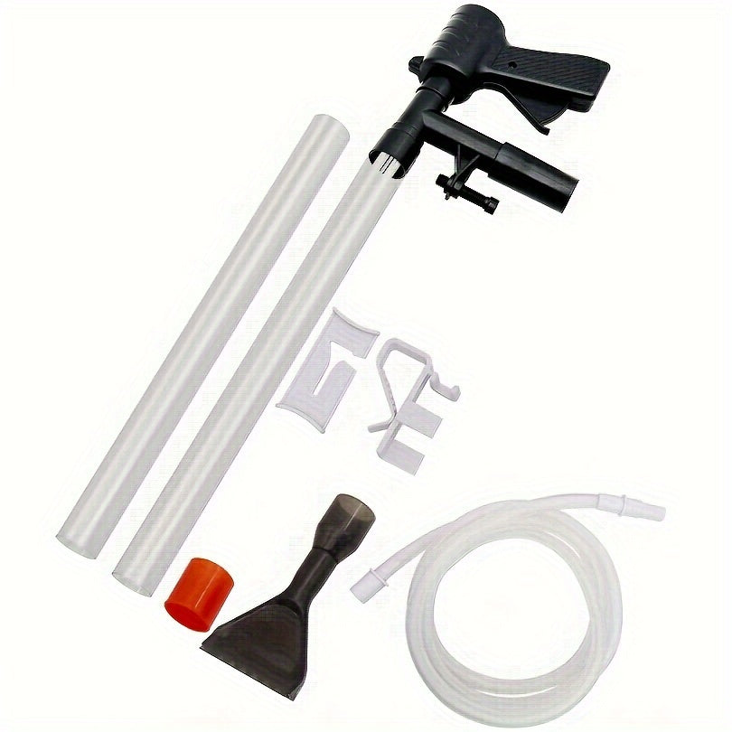 Aquarium Gravel Cleaner with Glass Scraper Adjustable Water Flow Handheld Fish Tank Siphon