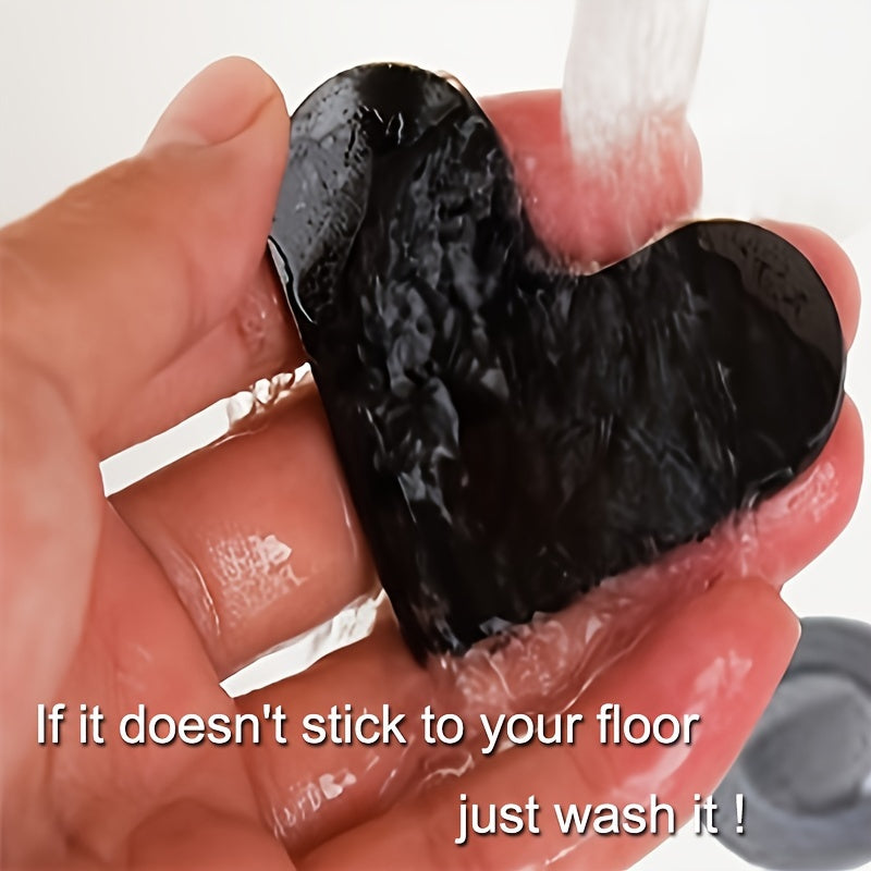 Heart-Shaped Rug Stoppers Set of 4, 8, or 12, Non-Slip Carpet Grippers