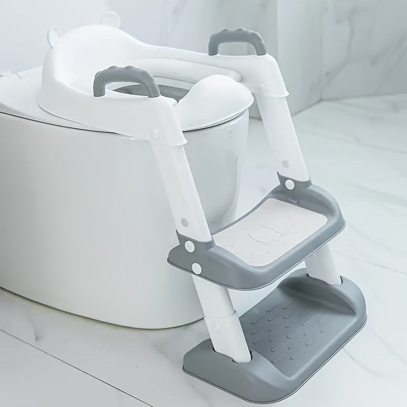 Escalera de entrenamiento para niños con pasamanos, asiento de inodoro plegable, asiento de inodoro para niños con seguridad