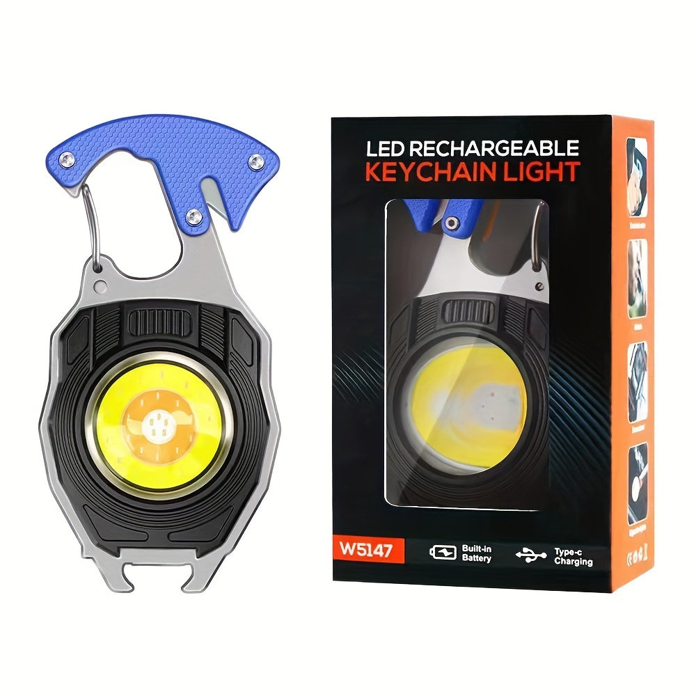 Linterna mini recargable para llavero con luz LED brillante, encendedor incorporado y destornillador