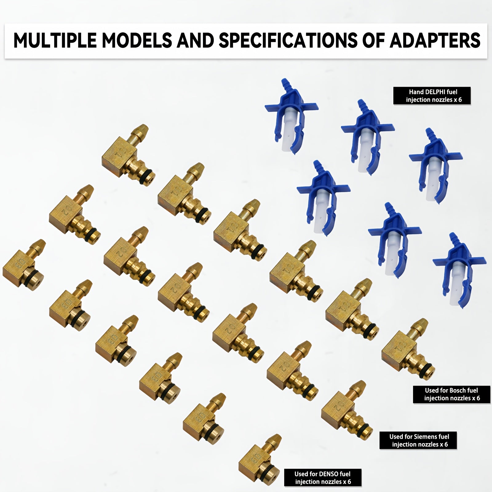 24pcs Diesel Injector Flow Meter Adapter Set for Common Rail Testing