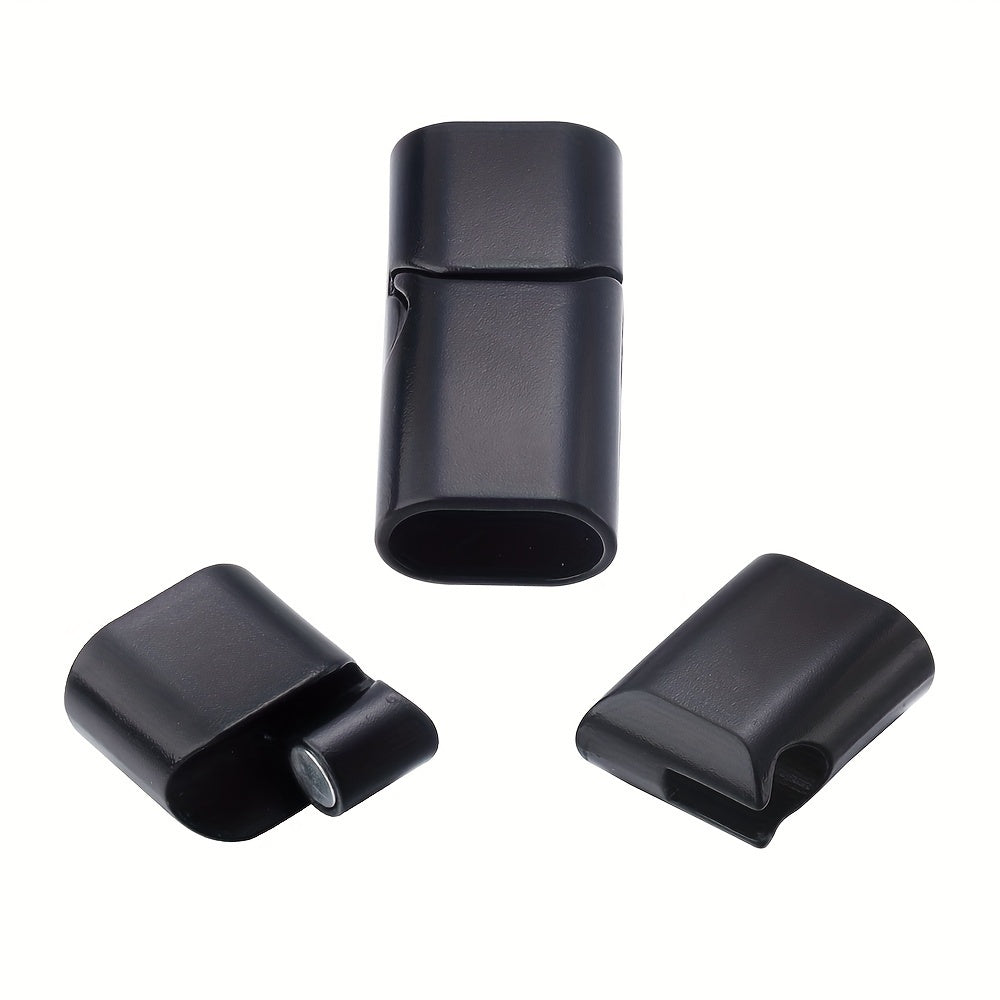 Magnetic Buckle Set 5 Pieces for Leather Rope Jewelry Findings Flat Rectangular Rounded Corners