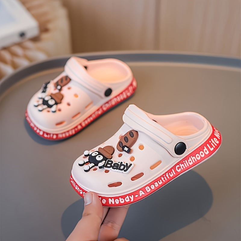 Baby Boys Girls Breathable EVA Clogs with Cartoon Charms for Indoor Outdoor All-Season