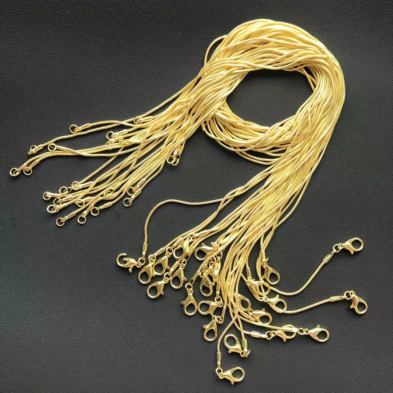 DIY zargarlik buyumlari uchun 5 ta oltin qoplangan Herringbone va Snake Chain taqinchoqlari to'plami