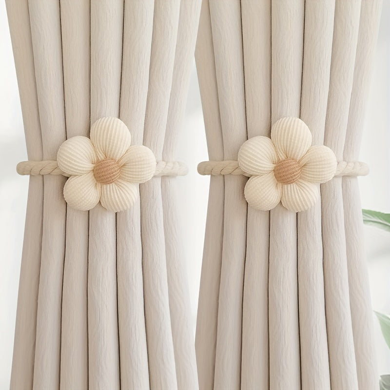 Elegant Flower Pattern Curtain Tieback No Drilling Decorative Home Accessory
