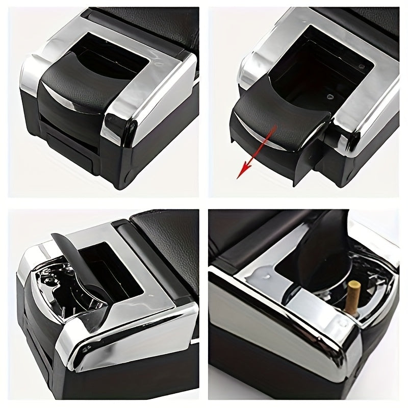 Car Interior Center Console Armrest Box With Cup Holder And Removable Tray