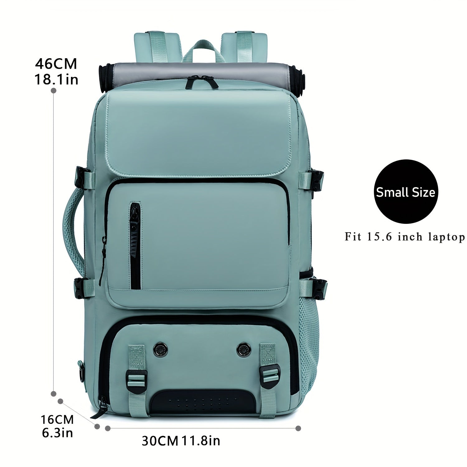 Waterproof Backpack with USB Port Trolley Sleeve Shoe Grid for Outdoor Hiking and Travel