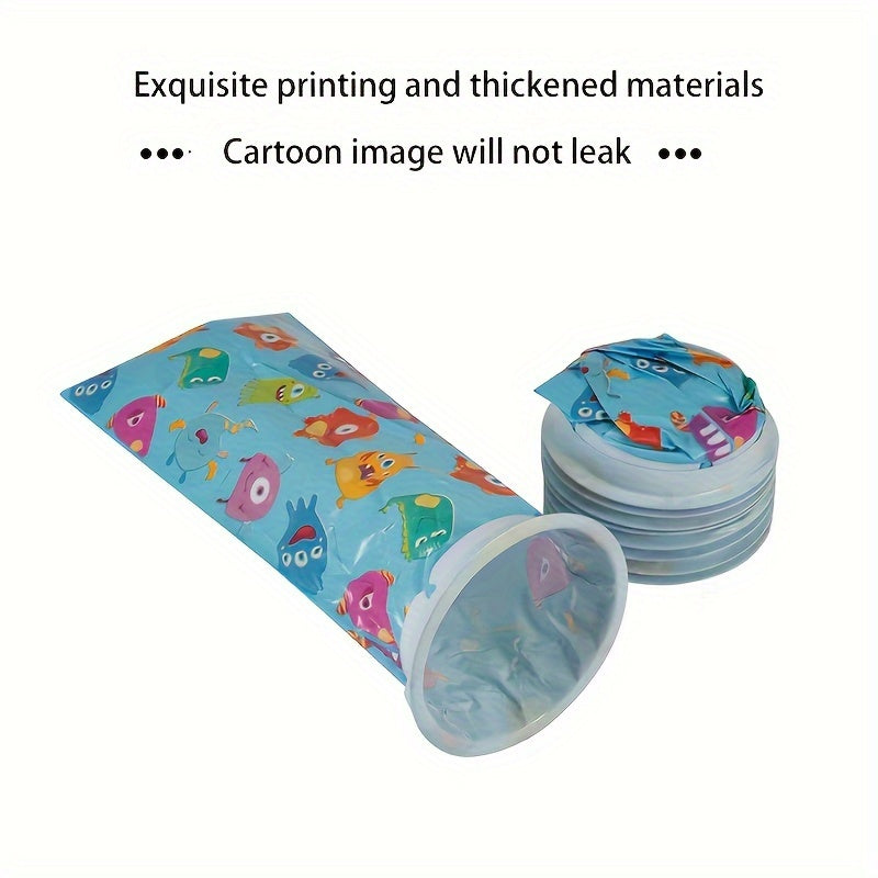 5-штуки одноразовых мешков для мусора PE, герметичные, с мультяшным дизайном, универсальный размер для путешествий на автомобиле, беременности