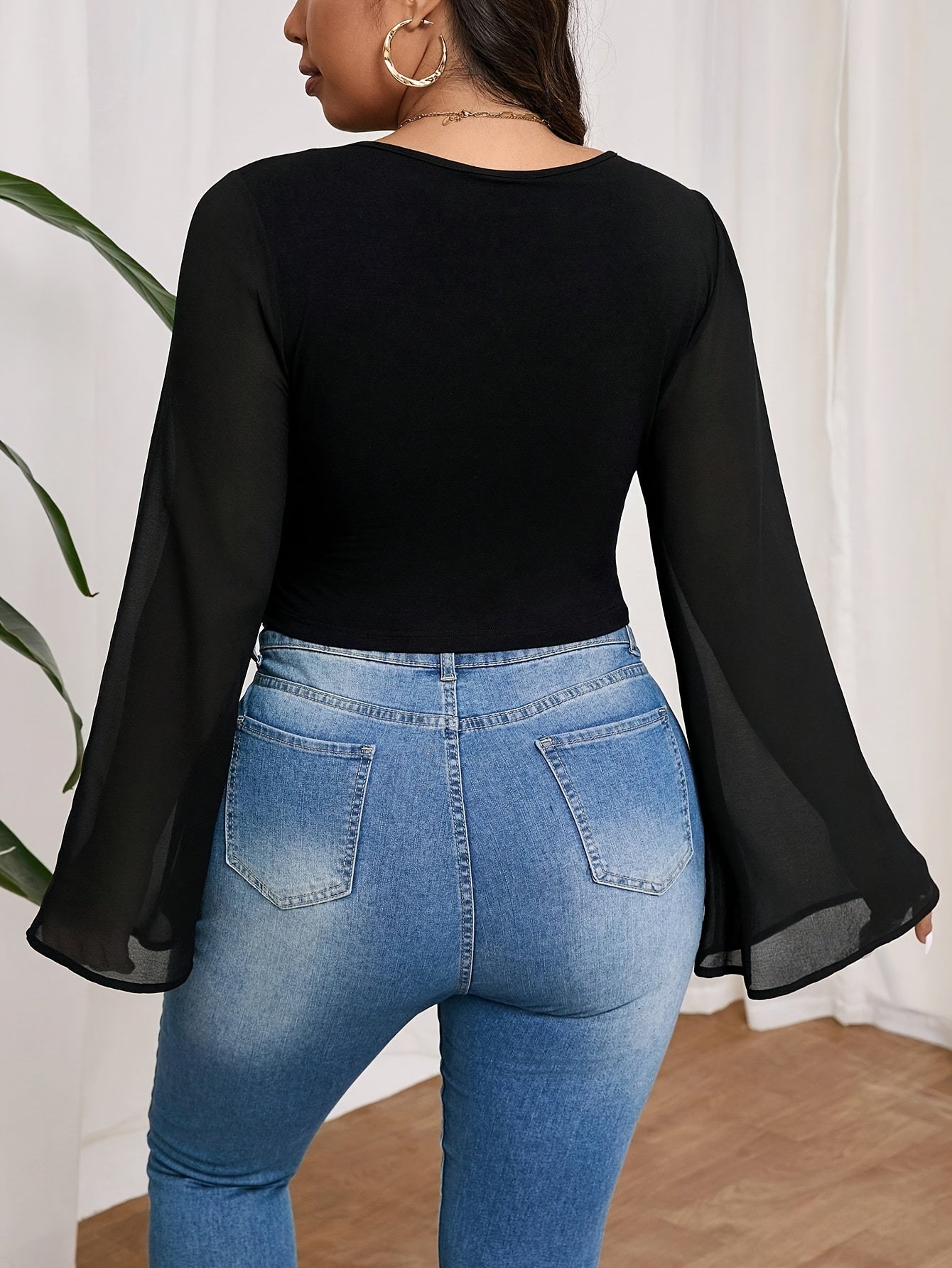 Plus Size Solid Color Minimalist Shirt for Women Cottonâ€“Polyester