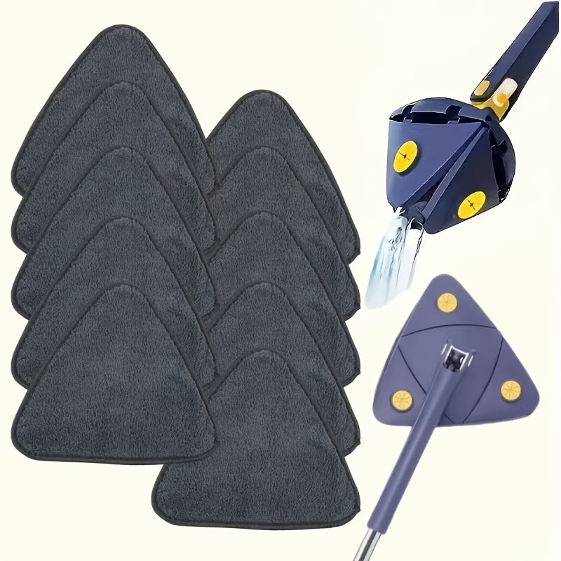 Washable Triangle Mop Pads Set of 3, 5, or 10 Non-Shedding Replacement Heads for Cleaning