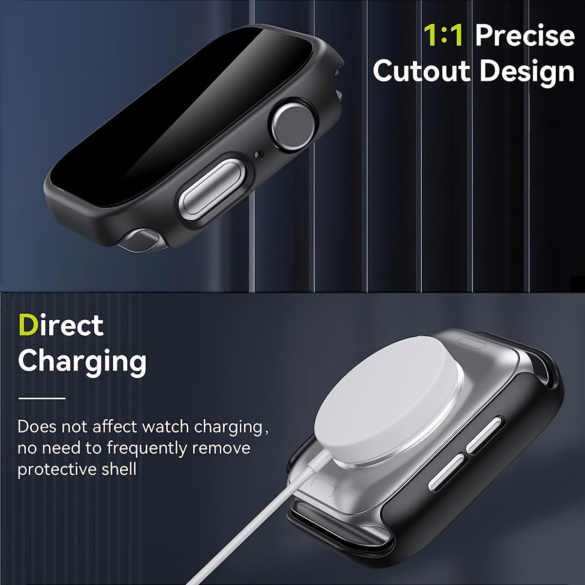 Black Apple Watch Case with 2 Ultra-Thin Tempered Glass Privacy Screen Protectors for Series 1-Ultra 38-49mm