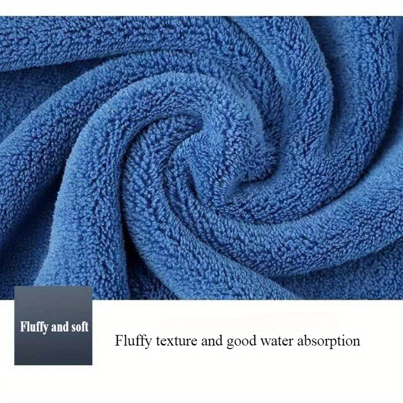 Set of 3 Large Microfiber Bathroom Face Towels Quick-Dry Ultra-Soft Absorbent Blue White Dark Teal