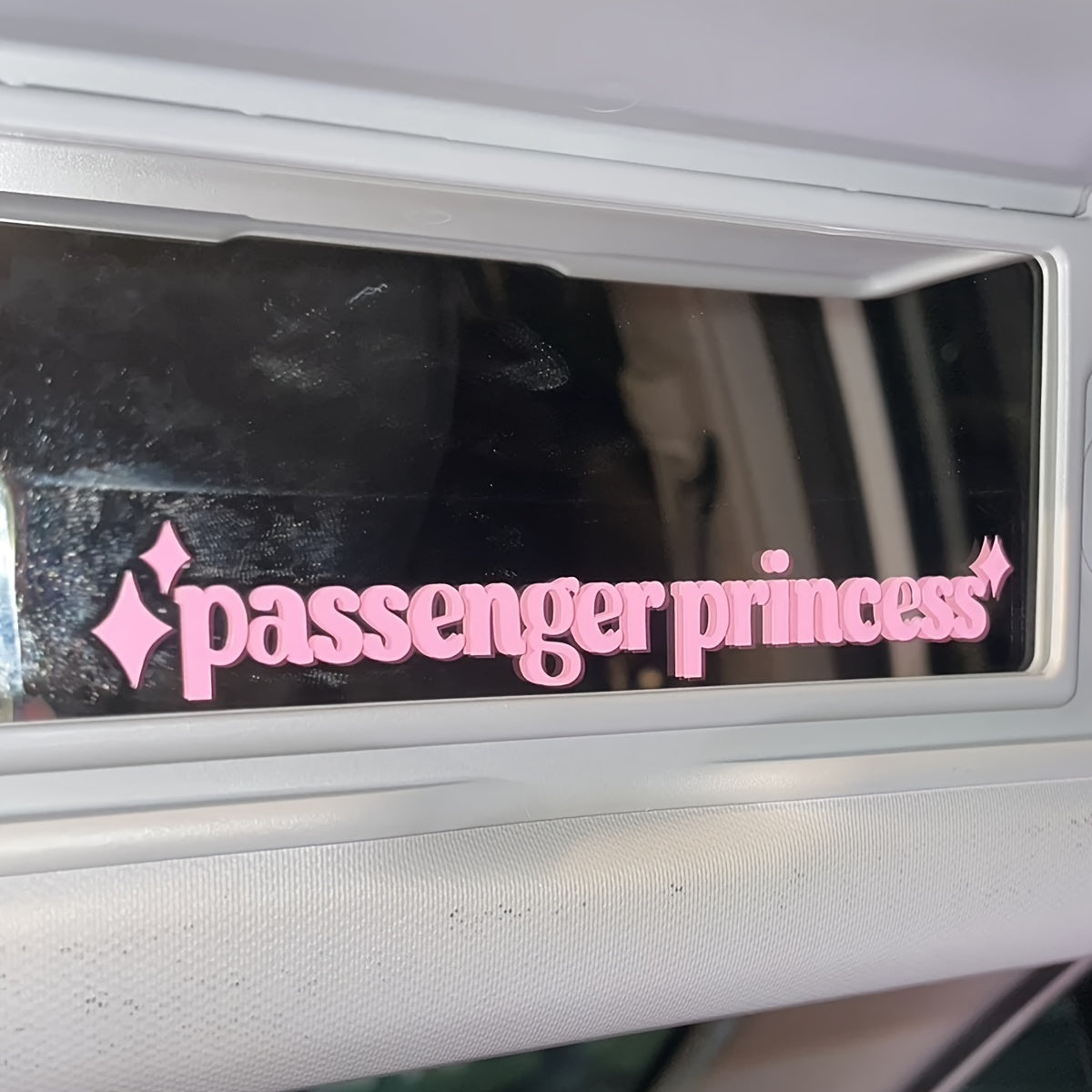 Розовая виниловая наклейка на автомобиль, пассажирская принцесса, курсив, звезды, водонепроницаемая