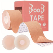 Breathable Breast Lifting Tape with Nipple Pasties for Strapless Dresses and Lingerie