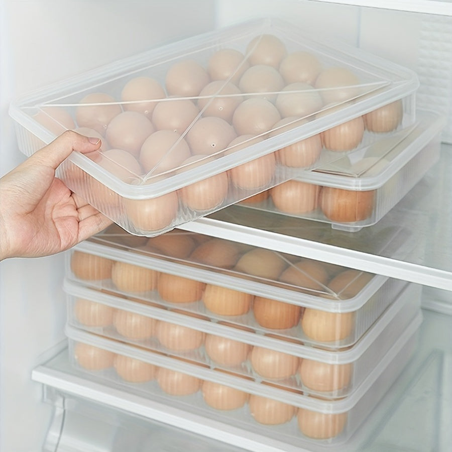 Contenedor de almacenamiento de huevos para 24 huevos apilable, material PP transparente, refrigerador, cocina, aves de corral