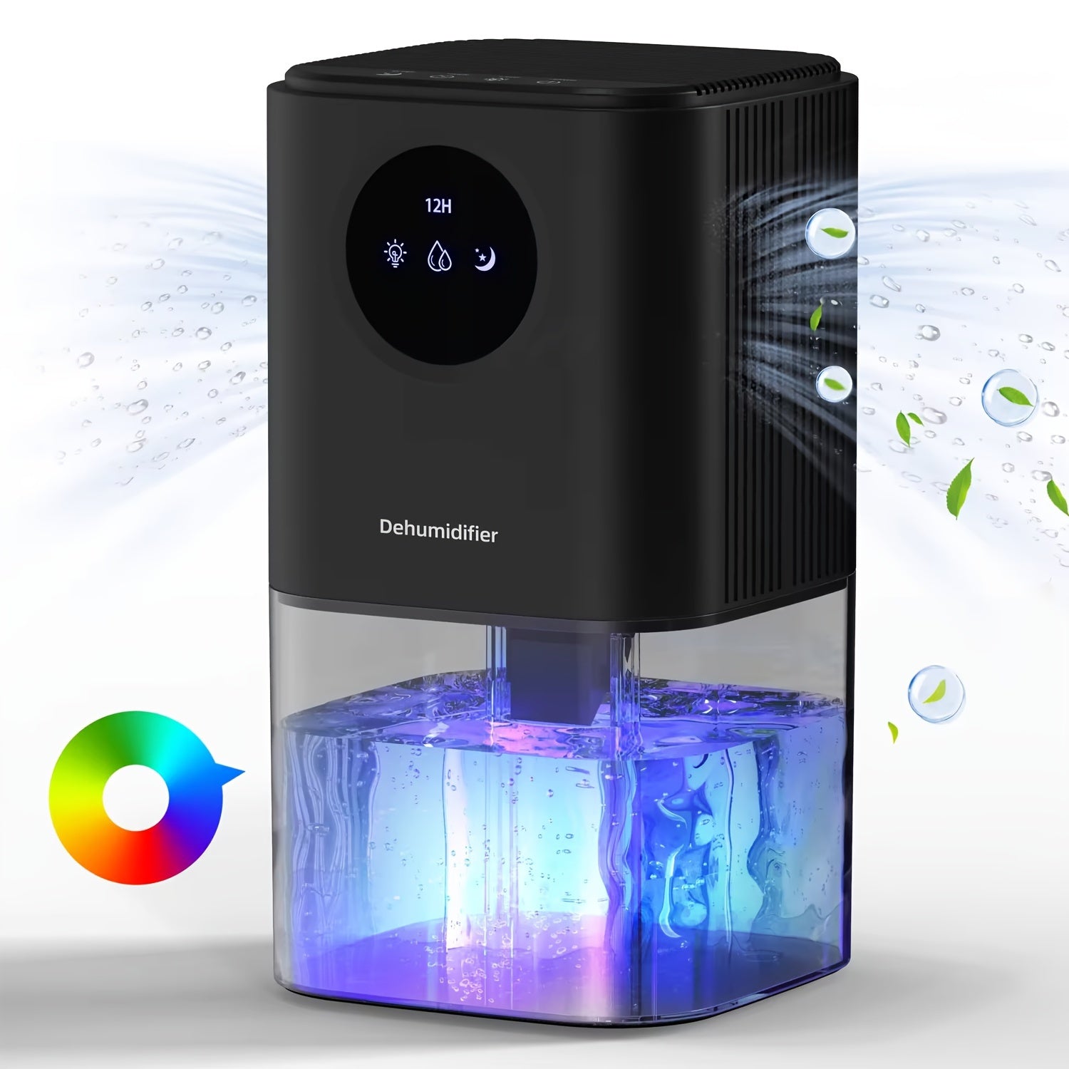 Compact 60oz Dehumidifier for Home Quiet Energy-Efficient with LED Lights