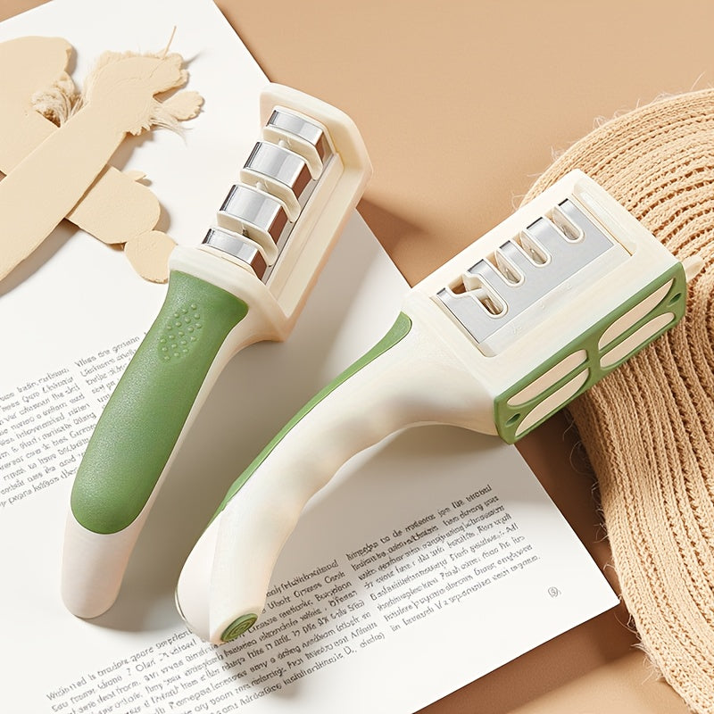 2-Piece Multi-Stage Kitchen Knife Sharpening Stone Set with 4-Step Sharpening and Polishing