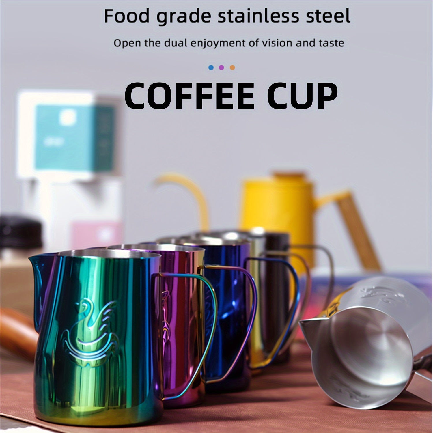 400ml Stainless Steel Milk Frothing Pitcher with Latte Art Pen and Teflon Coating