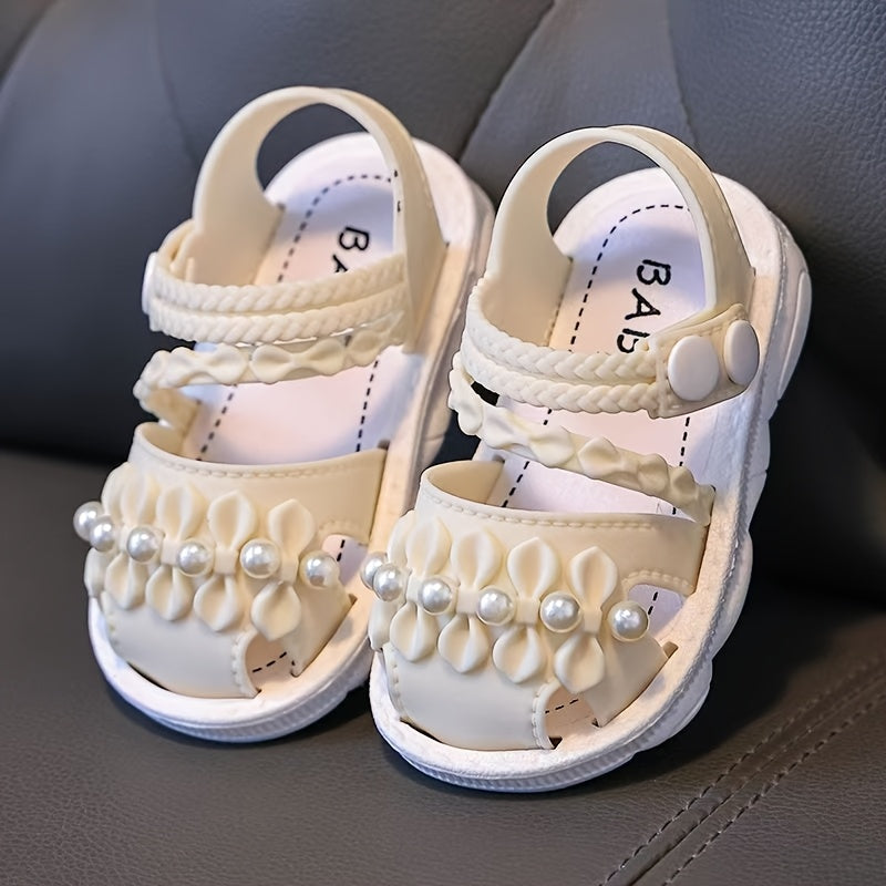 Girls' PVC Cartoon Sandals with Buckle Closure Non-Slip Sole Breathable Summer Shoes for Toddlers and Girls