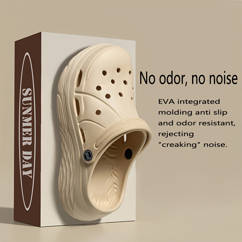 Women's Breathable Platform Clogs Non-Slip Beach Sandals Black White