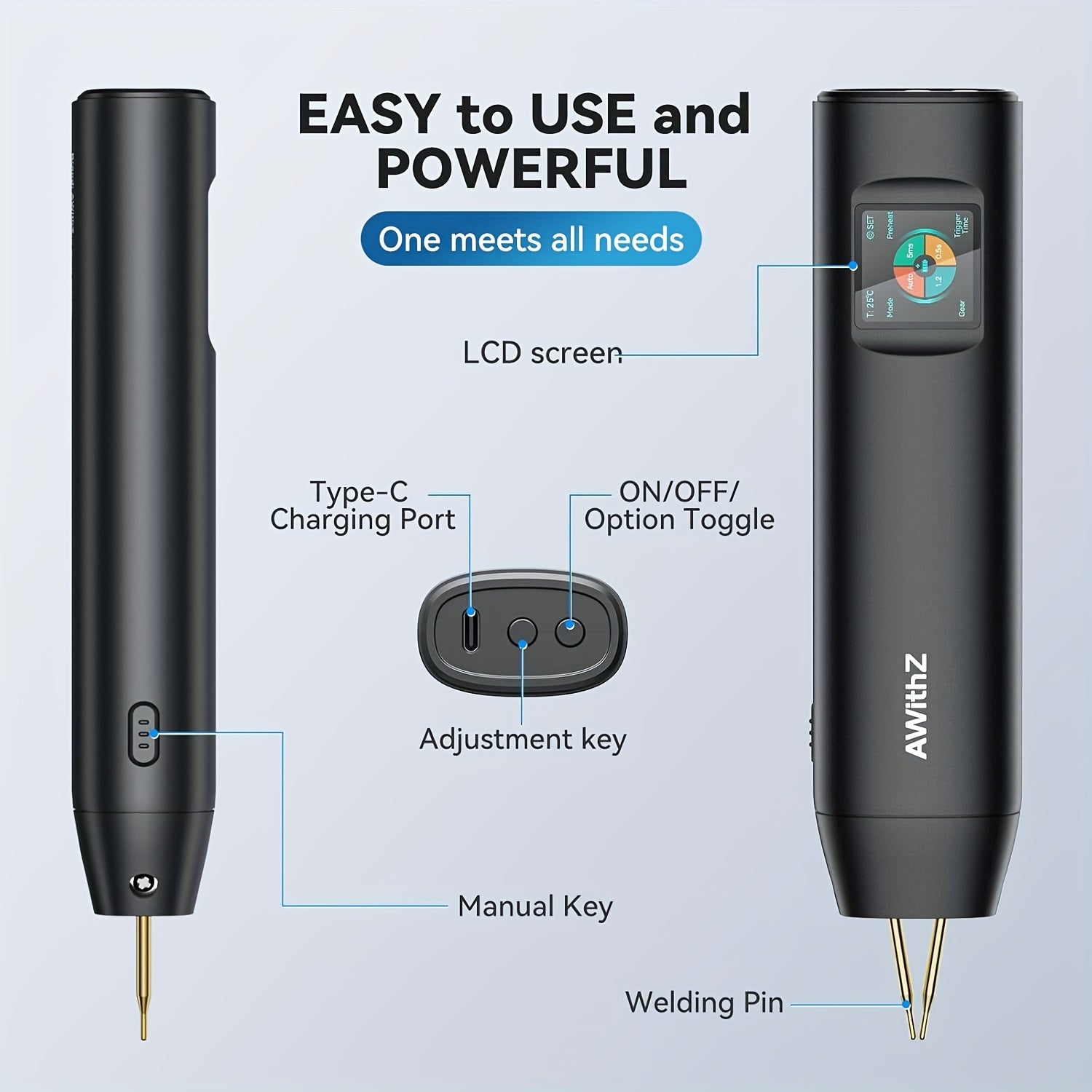 Rangli ekranli, qayta zaryadlanadigan, 90 ta sozlanadigan darajaga ega portativ qo'l spot payvandlovchi, DIY 18650 batareyasi, nikel va temir uchun - elektronika ixlosmandlari, DIYerlar va