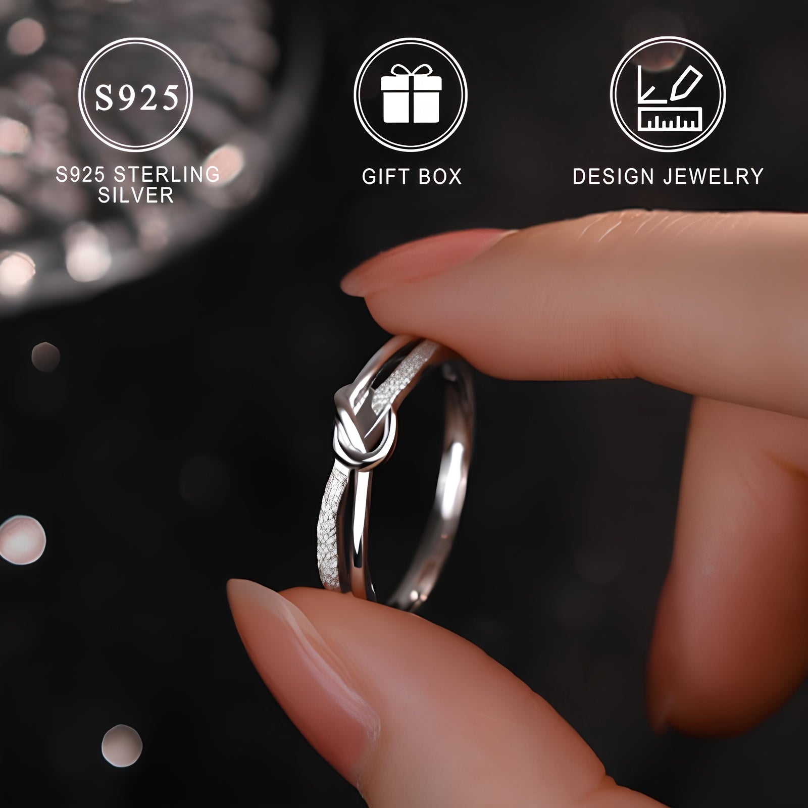 Sterling Silver Mobius Ring for Women Elegant Simple Band Gift