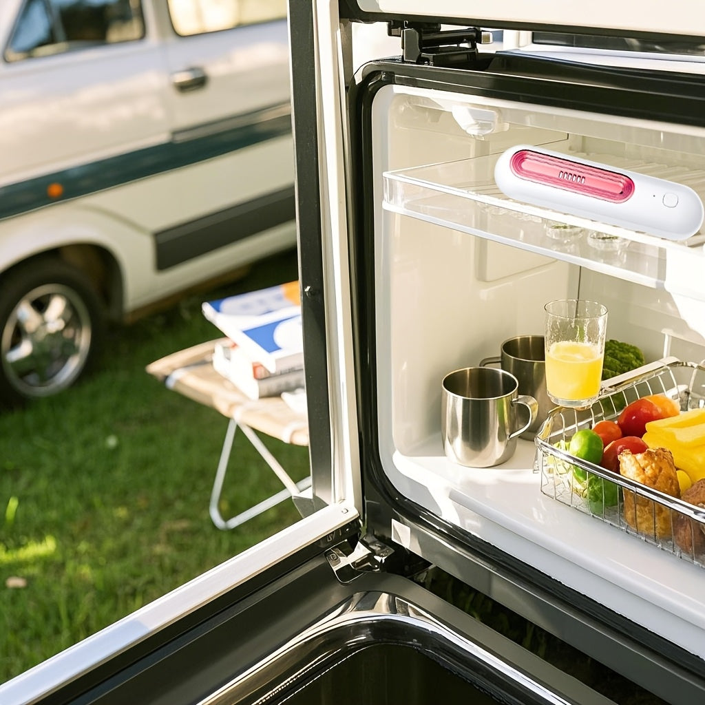 Purificador de nevera USB portátil para autocaravana y camping, purificador de aire compacto