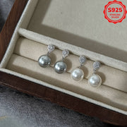 Ретро жемчужные серьги из серебра S925